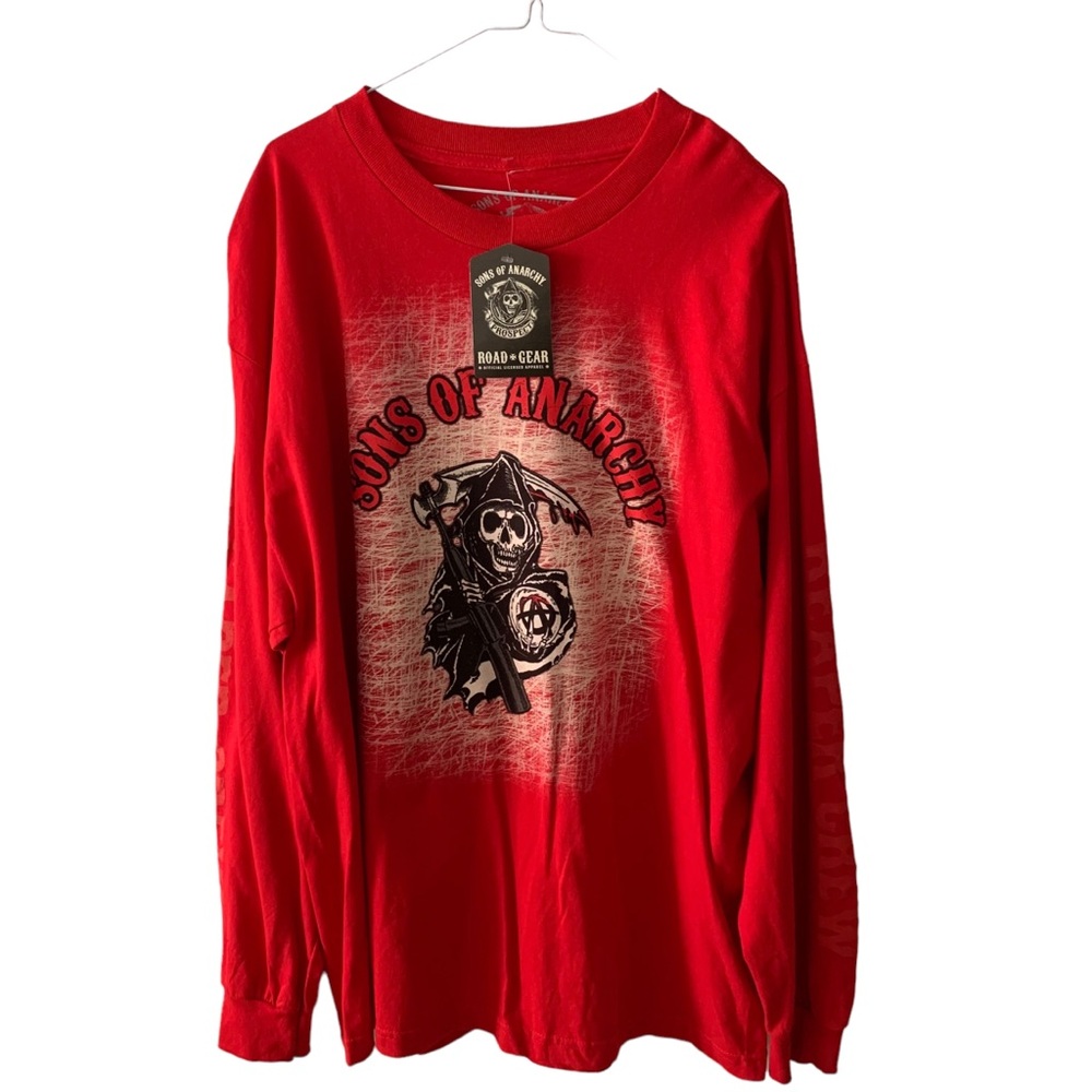 Sons of Anarchy Men’s Long Sleeve Red Graphic T Shirt Size Medium